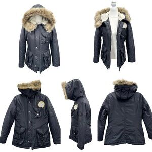 Ecko Red Jacket Faux Fur Lined Hooded Ski Snow Puffer Weather Multiple Pockets M